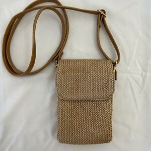 MINICAT Straw Small Crossbody bag w/faux adjustable strap, several compartments